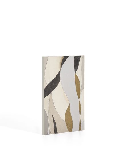 Абстрактный холст Marvilo серо-горчичного цвета 60 x 90 см