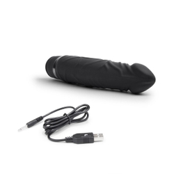 Черный вибратор-реалистик 6.5  Girthy Realistic Vibrator - 19 см.