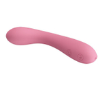 Нежно-розовый изогнутый вибратор Gloria - 16 см.