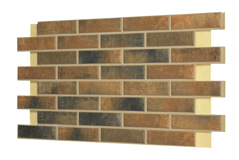 Клинкерная фасадная термопанель, плитка BestPoint Loft Brick Cardamon, ППУ (пенополиуретан), 1028x616 толщина 65 мм