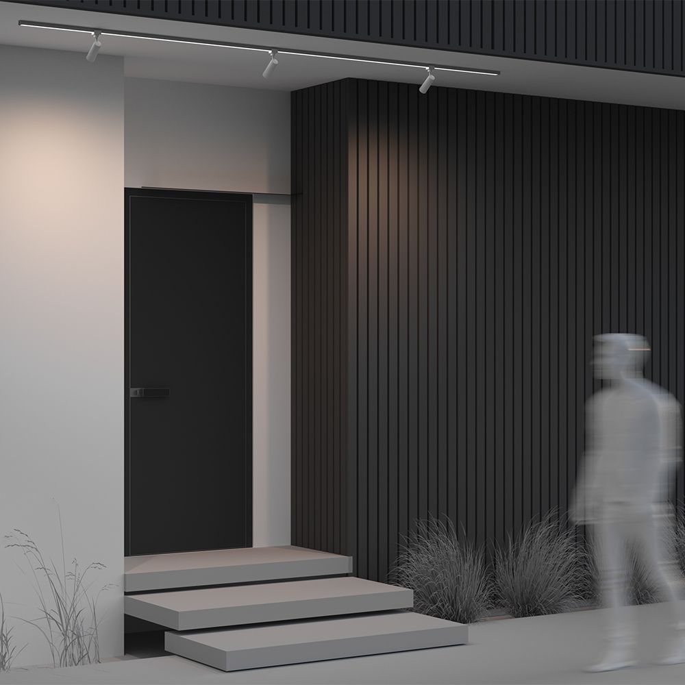 Трековый однофазный уличный светодиодный светильник Maytoni Elasity IP   O-TR01-1-S-8WW3K