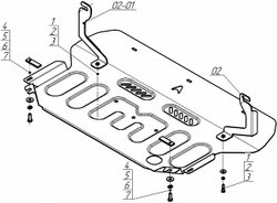 Защита картера двигателя, КПП. 1,5 мм, Сталь. для Geely Atlas 2024-н.в., Motodor.54207