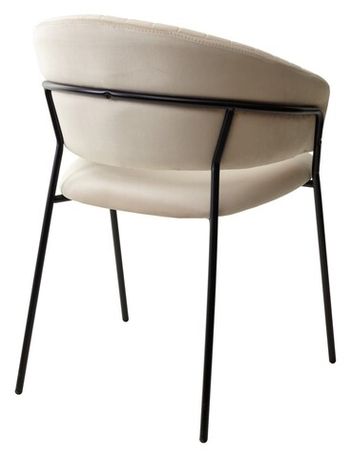 Стул-кресло ГЕММА, цвет бежевый #H06, велюр / черный каркас