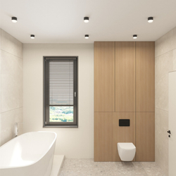 Накладной влагостойкий светильник AQUA, GX53, до 15 Вт, LED, IP44, черный, алюминий, акрил