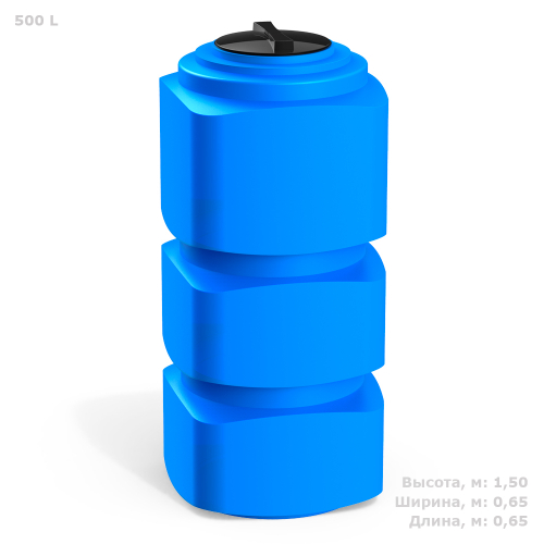 Ёмкость пластиковая пищевая Полимер-Групп F 500 л. прямоугольные (650x650x1500см;21кг;синий) - арт.559042