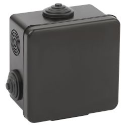 Распаячная коробка ЭРА KOR-80-80-50-7g-B открытой установки черная 80х80х50мм с гермовводами 7 вх. IP54