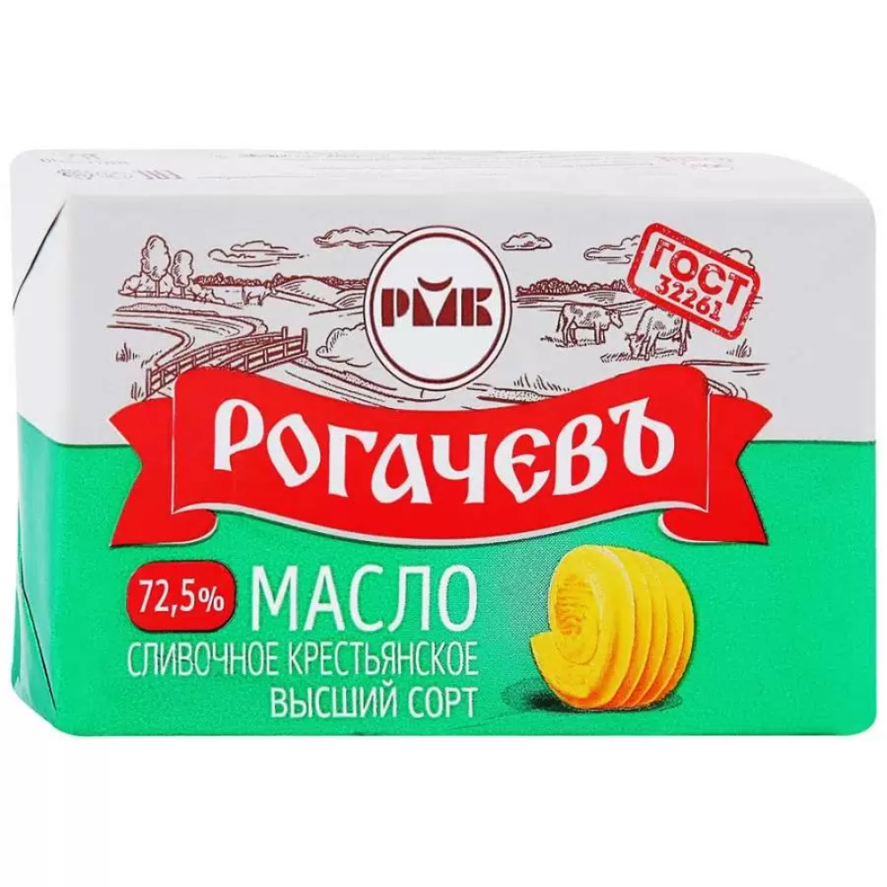 Масло сливочное Рогачевь 72,5% 180 гр