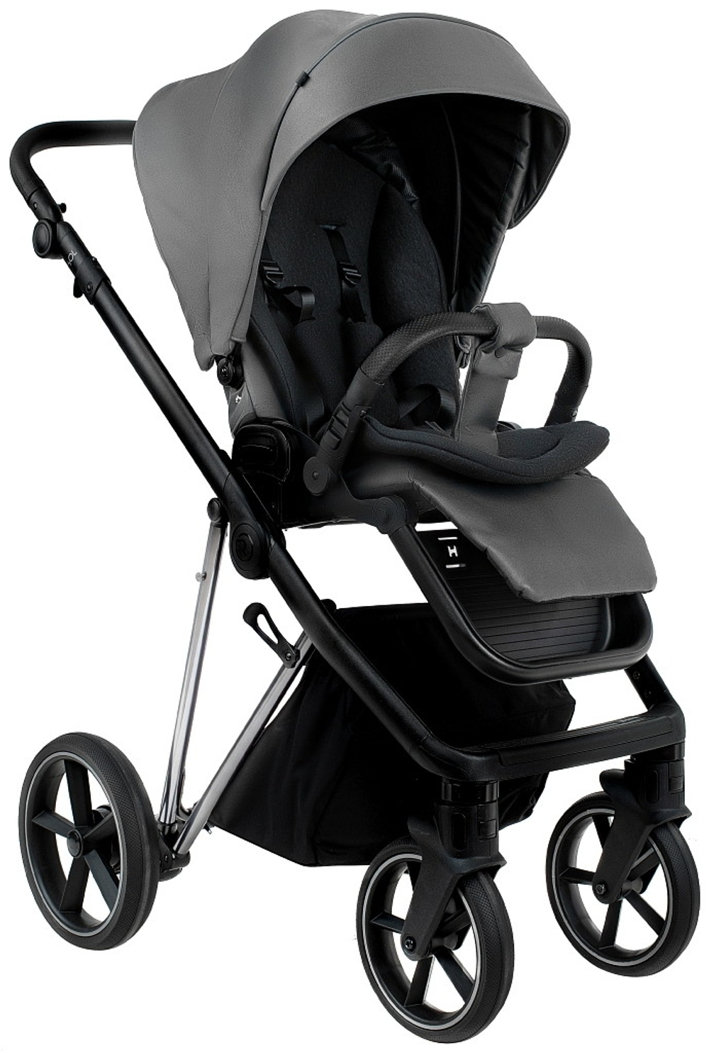 Детская коляска Roan Sol Vintage Luxury Leather 2.0 3 в 1 с автокреслом Pituso Baesa Pro Black,Beige Canopy VEGA88DB Glacier Gray/Nickel/руч.Black