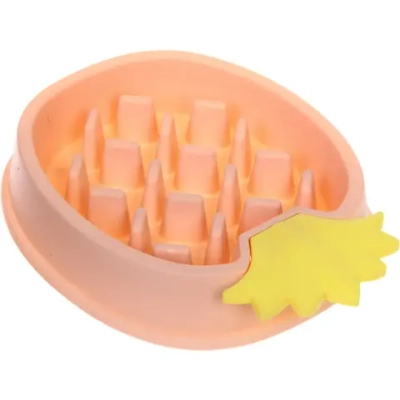 Миска для медленного кормления «Ананас», цвет пудровый, 22*18*5см