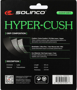 Намотки теннисные базовая Solinco Hyper-Cush Replacement Grip 1P - black