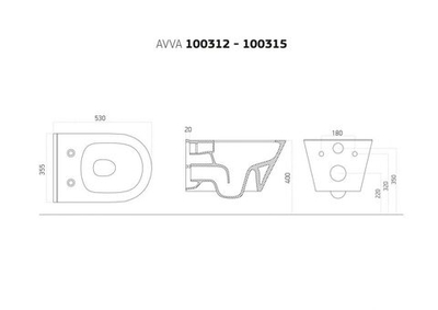 Унитаз подвесной без сиденья Boheme Avva 972-W Белый