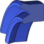 A151-050/2 PU U-образное штоковое уплотнение 50-60-7/8