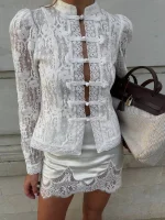 Жакет из кружева белый