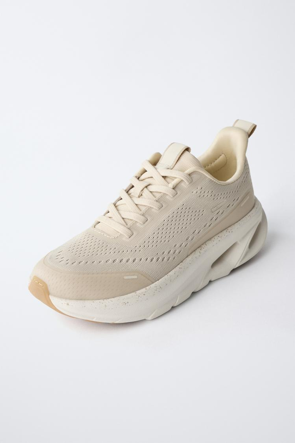 ZARA КРОССОВКИ С ДЕТАЛЯМИ НА ПОДОШВЕ, ЭКРЮ