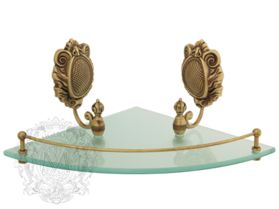 Полка с галереей угловая  Migliore Cleopatra ML.CLE-60.761.BR бронза