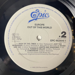 Винтажная виниловая пластинка LP Europe Out Of This World (Holland 1988) Sign Of The Times