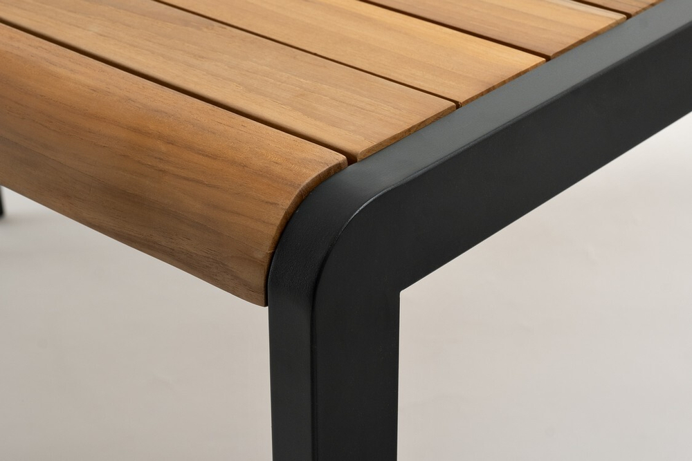 Обеденный стол из алюминия MAYA 200 см темный графит