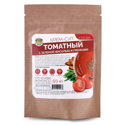 Organic Food Крем-суп Томатный с гренками быстрого приготовления, 50 гр