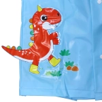 Дождевик-плащ детский «Рокки-Динозаврик» с капюшоном, рукава на резинке, цвет голубой, размер M(64*46см) ДоброСад