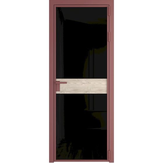 Алюминиевая дверь 6AG красный антрацит остеклённая со вставкой