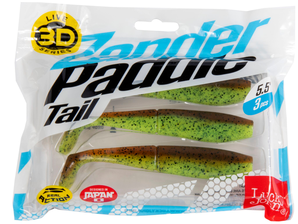 Виброхвост LJ 3D Series Zander Paddle Tail 5.5" (14 см), цвет Z15, 3 шт.