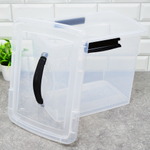 Ящик для хранения 20л с защелками и ручкой "Keeplex Vision" (прозрачный кристалл)