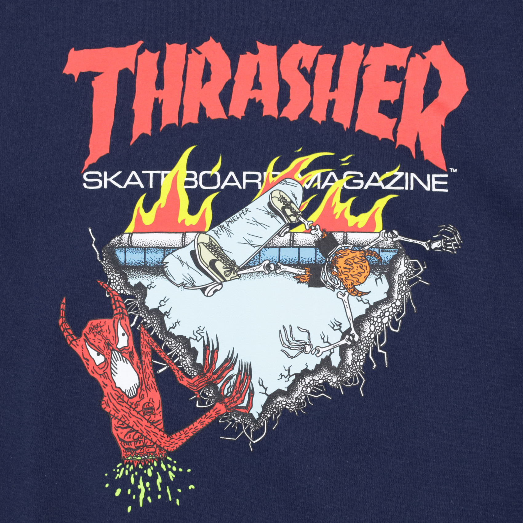 Футболка Thrasher Neckface 500 (navy) артикул: - купить в магазине Дайс