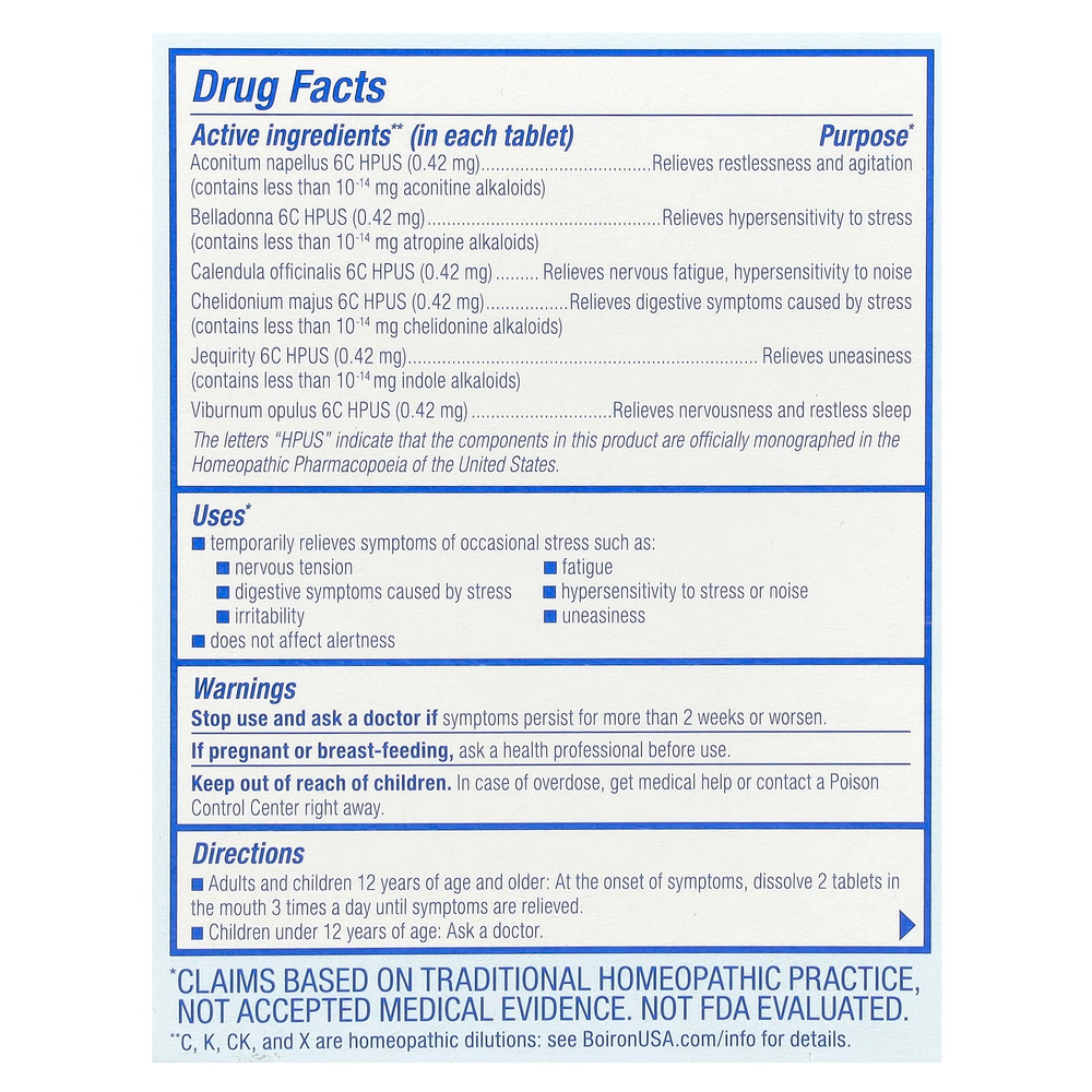 Boiron, StressCalm®, добавка для снятия стресса, с нейтральным вкусом, 60 таблеток для рассасывания