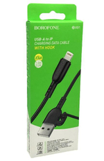 Кабель USB - Lightning BOROFONE BX82 6mm (черный) 1м