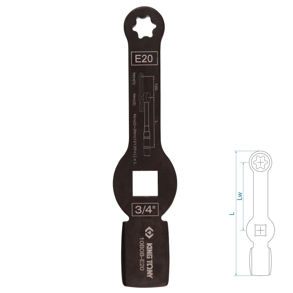 KING TONY (10B0B-E20) Ключ для тормозных суппортов грузовых автомобилей E20, 3/4", ударный
