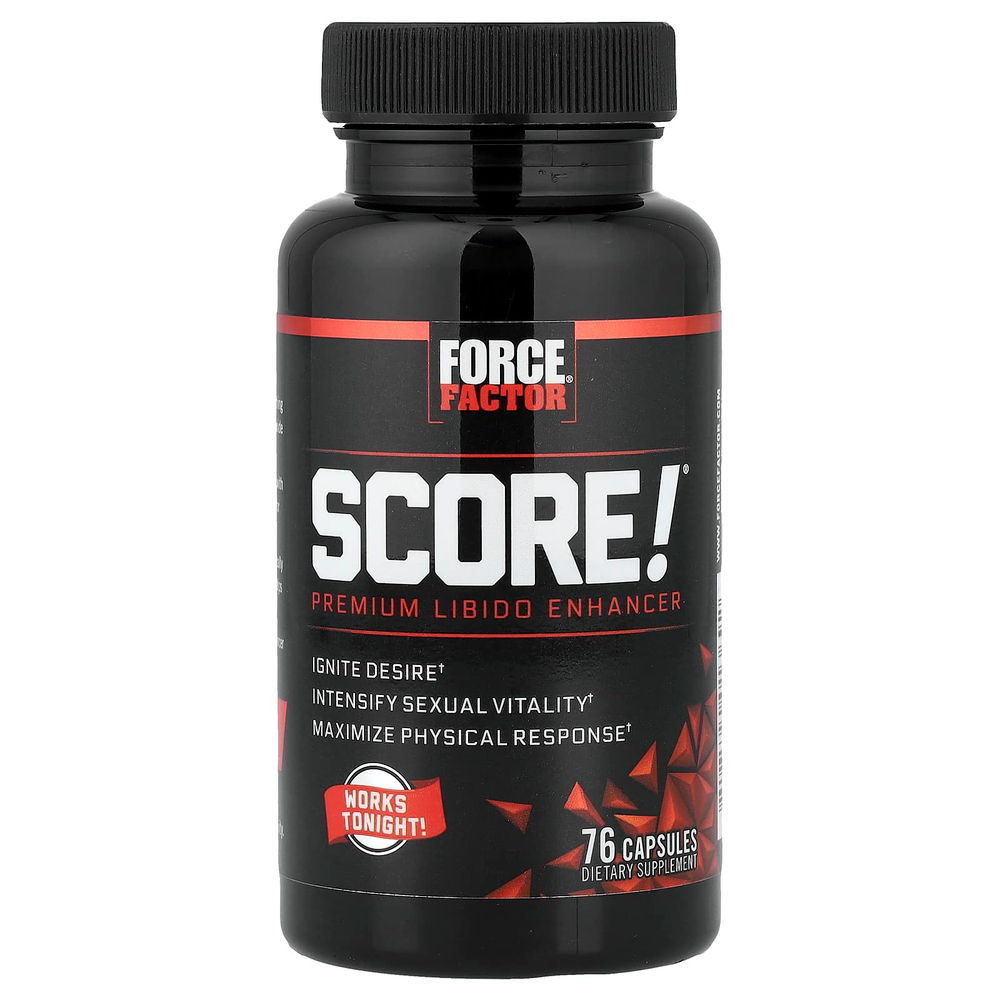 Force Factor, Score!®, премиальный препарат для повышения либидо, 76 капсул