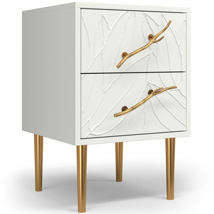 Тумба Арт Колор leaves Стайл Голд Белый опал