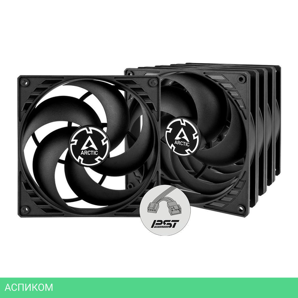 Комплект вентиляторов для корпуса Arctic P14 PWM PST Black (ACFAN00138A)