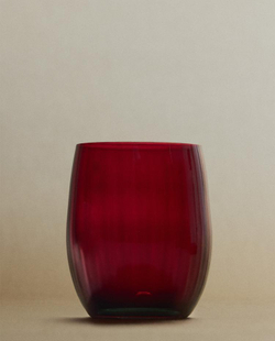 ZARA HOME РЕЛЬЕФНЫЙ РОЖДЕСТВЕНСКЙ БОКАЛ, КРАСНЫЙ