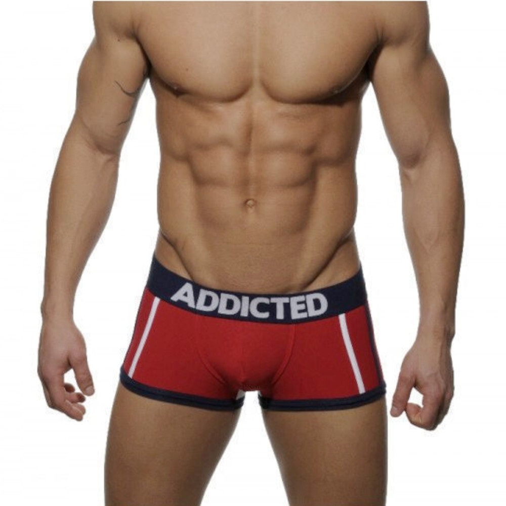 Мужские трусы боксеры красные с белым Addicted