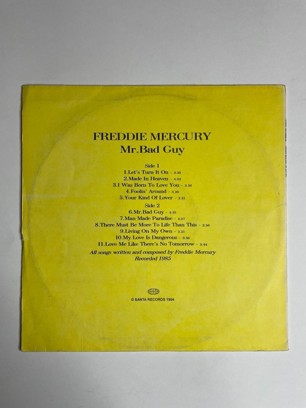 Винтажная виниловая пластинка LP Freddie Mercury Mr. Bad Guy (Россия 1994)