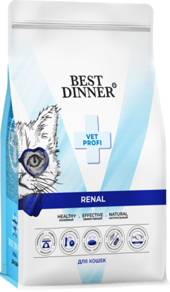 Best Dinner 400гр Vet Profi Renal сухой корм при остр/хронич. болезни почек у взрослых кошек
