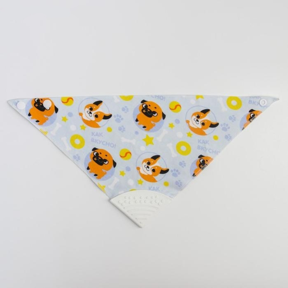 5112551 Нагрудник -бандана непромокаемый «ТРЕНД. Песики» на кнопке