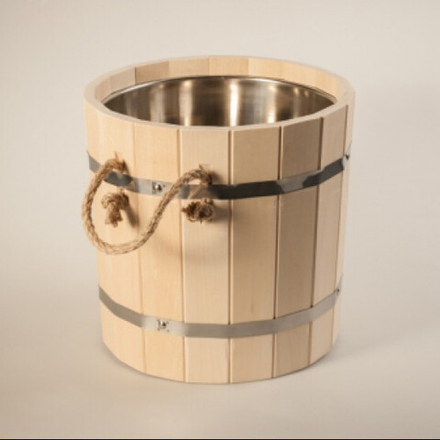 Ведро с нерж. вставкой, липа, 15 л