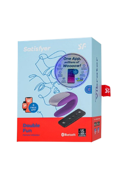 Парный вибратор Satisfyer Double Fun (пульт ДУ + приложение на смартфон)