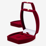 Флокированный футляр‑шкатулка с кнопкой для комплекта украшений