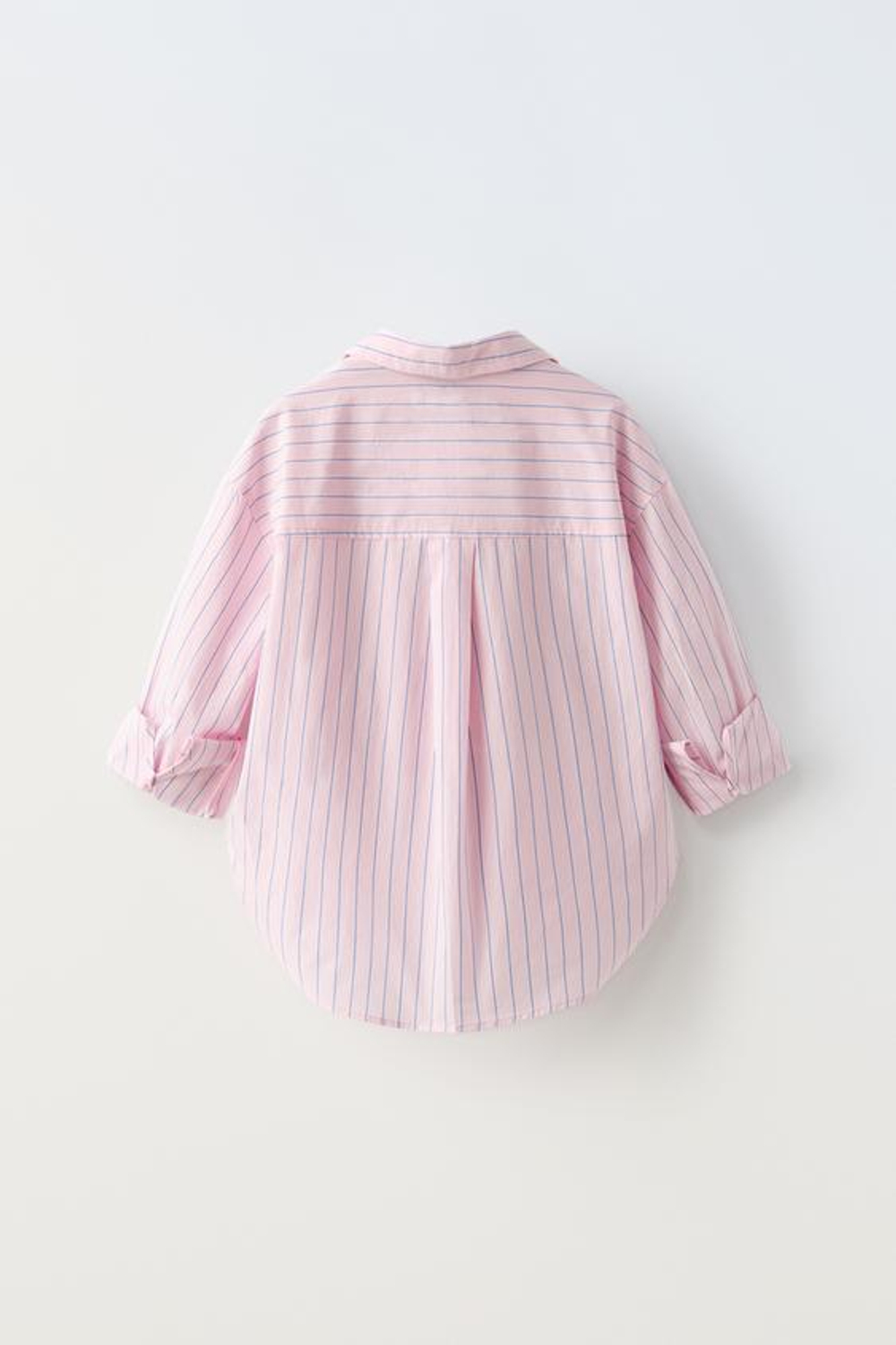 ZARA РУБАШКА В ПОЛОСКУ С ТОПОМ В РУБЧИК, СВЕТЛО-РОЗОВЫЙ