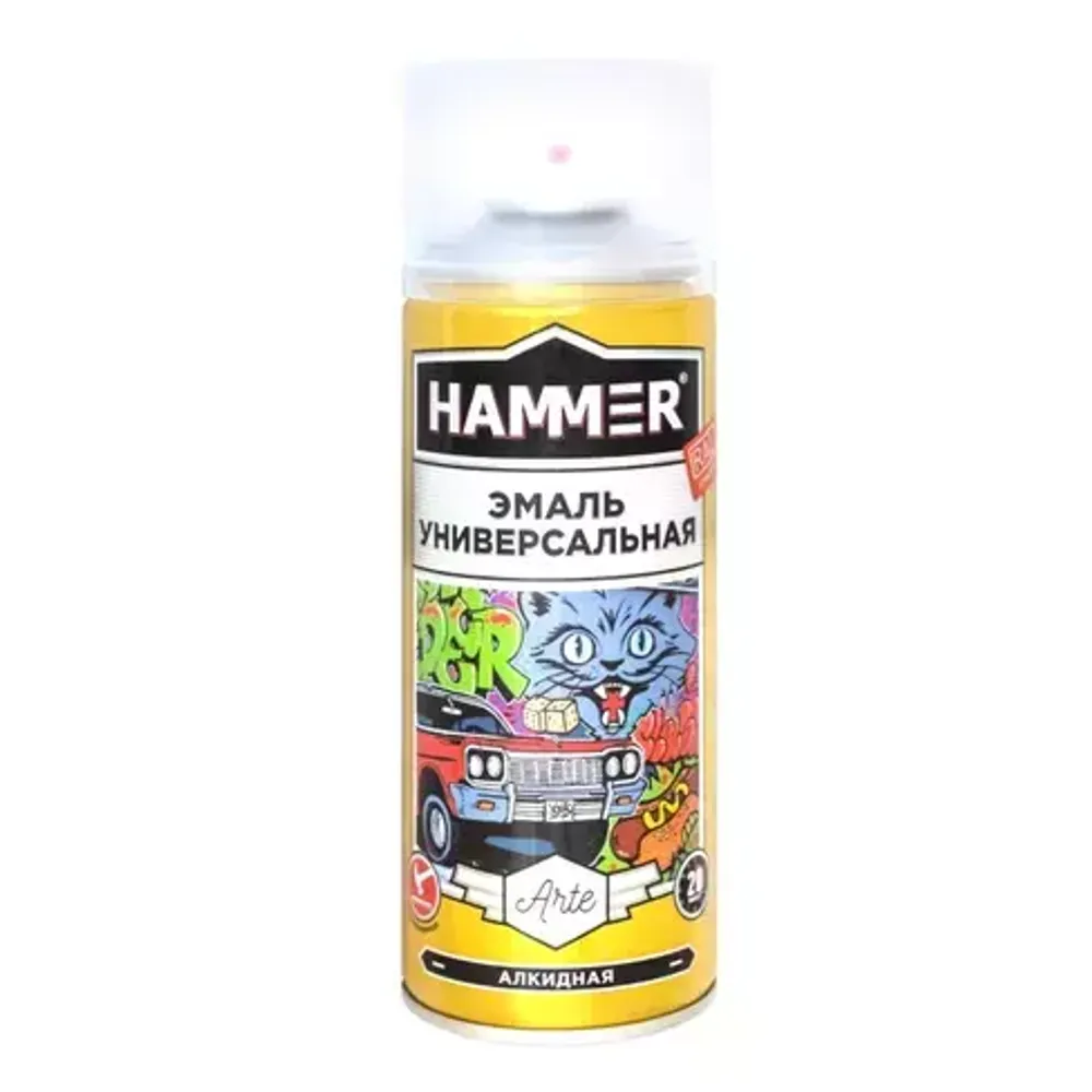 Краска аэрозоль алкидная RAL 7040 серая 520 мл Hammer