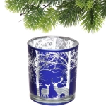 Подсвечник «Зимний лес» 8,5*10 см, Синий