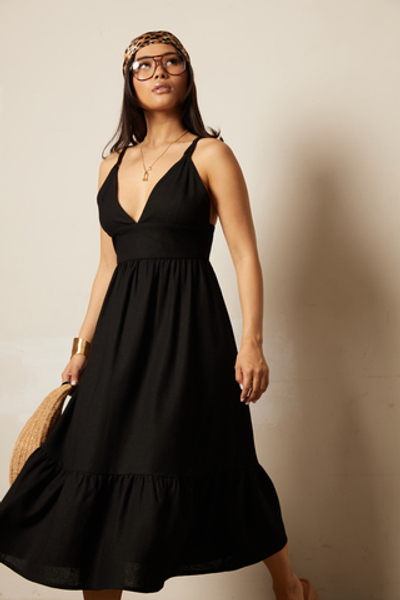 Сарафан льняной с воланом