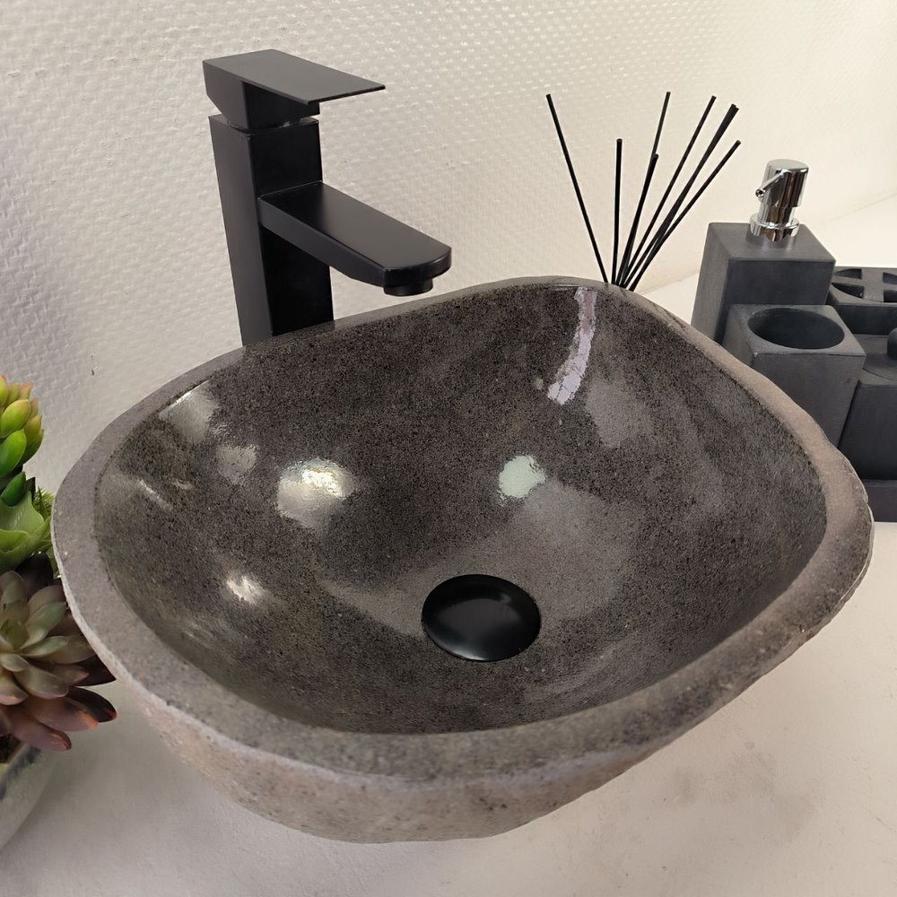 Каменная раковина из речного камня RS-05077 (36*32*15) 0855 из натурального камня