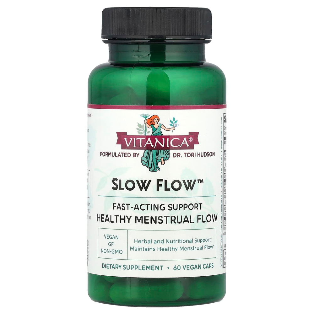 Vitanica, Slow Flow, поддержка менструального цикла, 60 вегетарианских капсул