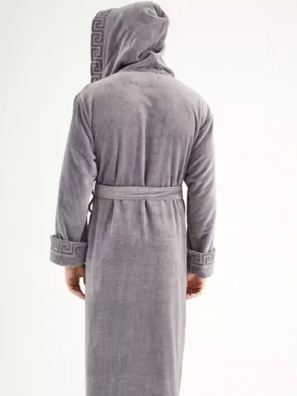 Халат мужской махровый 1390 серый Nusa Турция