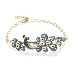 Браслет «Павлин» из лимонного золота с фианитами