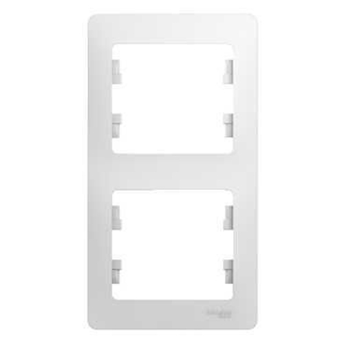 Рамка 2-постовая вертикальная GLOSSA белый Schneider Electric